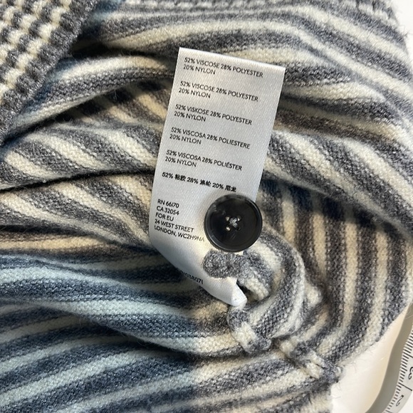 ANTHROPOLOGIE Serena Gray Stripe V Neck Pullover Sweater - Picture 9 of 9